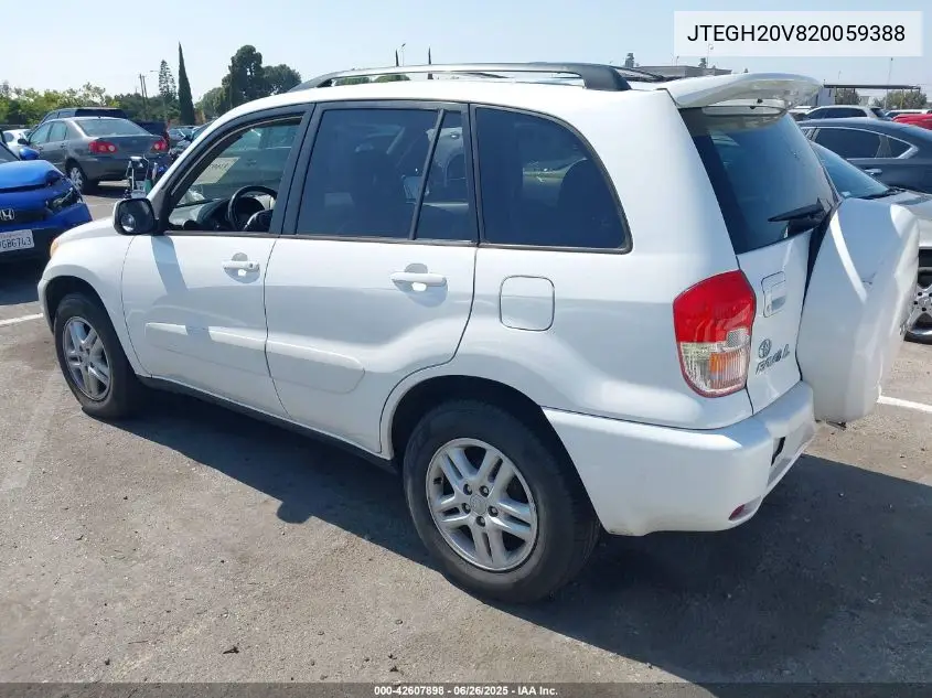 2002 Toyota Rav4 VIN: JTEGH20V820059388 Lot: 42607898