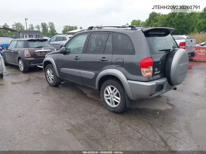 2003 Toyota Rav4 VIN: JTEHH20V230260791 Lot: 42222326