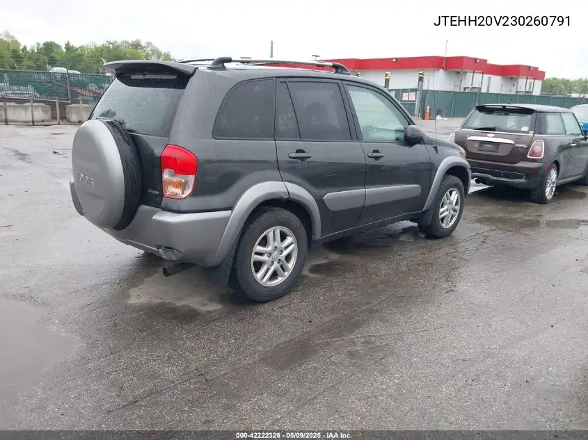 2003 Toyota Rav4 VIN: JTEHH20V230260791 Lot: 42222326