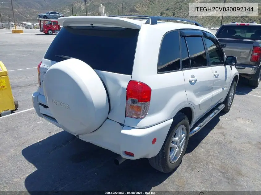 2003 Toyota Rav4 VIN: JTEGH20V030092144 Lot: 42228849