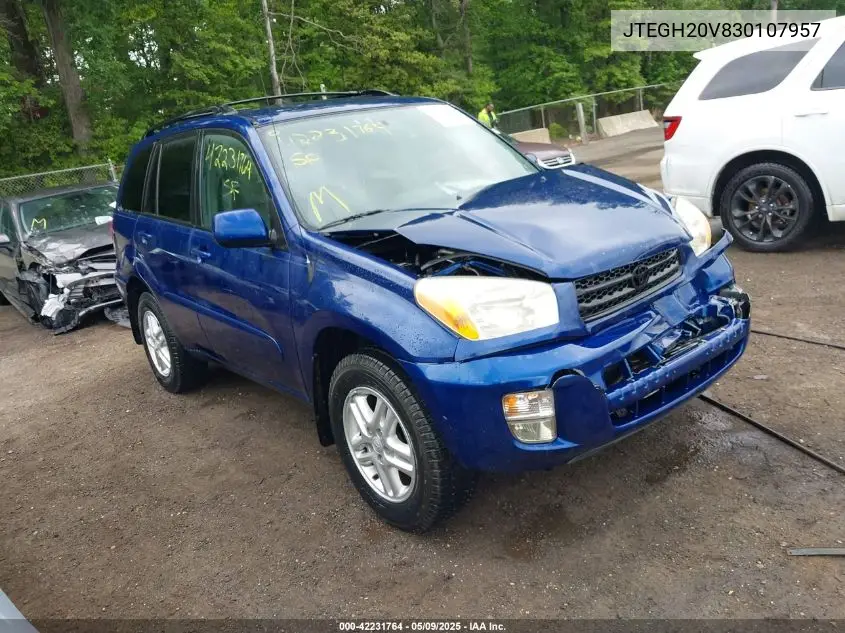 2003 Toyota Rav4 VIN: JTEGH20V830107957 Lot: 42231764