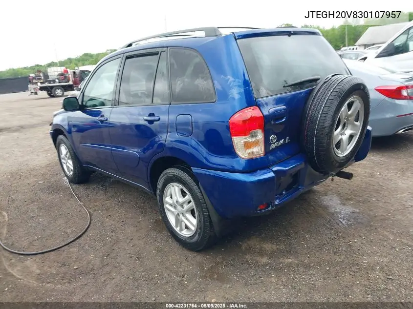 2003 Toyota Rav4 VIN: JTEGH20V830107957 Lot: 42231764