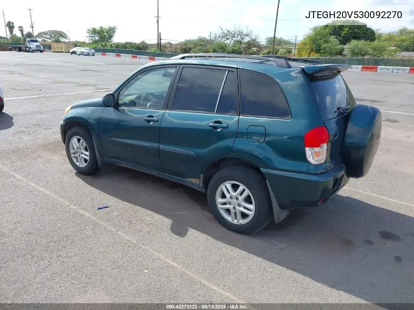 2003 Toyota Rav4 VIN: JTEGH20V530092270 Lot: 42273122