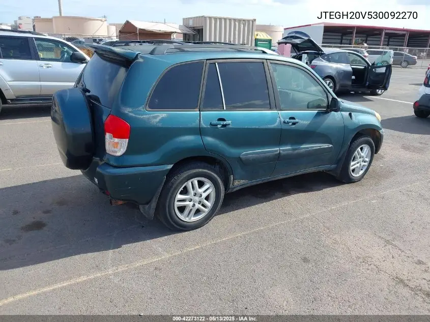 2003 Toyota Rav4 VIN: JTEGH20V530092270 Lot: 42273122