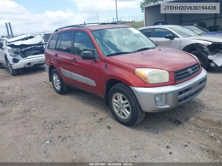2003 Toyota Rav4 VIN: JTEHH20V630194438 Lot: 42573047