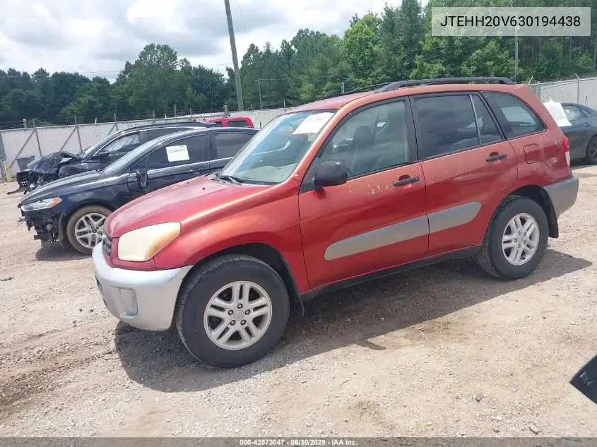 2003 Toyota Rav4 VIN: JTEHH20V630194438 Lot: 42573047