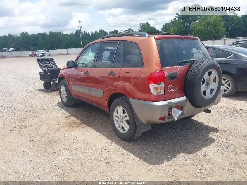2003 Toyota Rav4 VIN: JTEHH20V630194438 Lot: 42573047