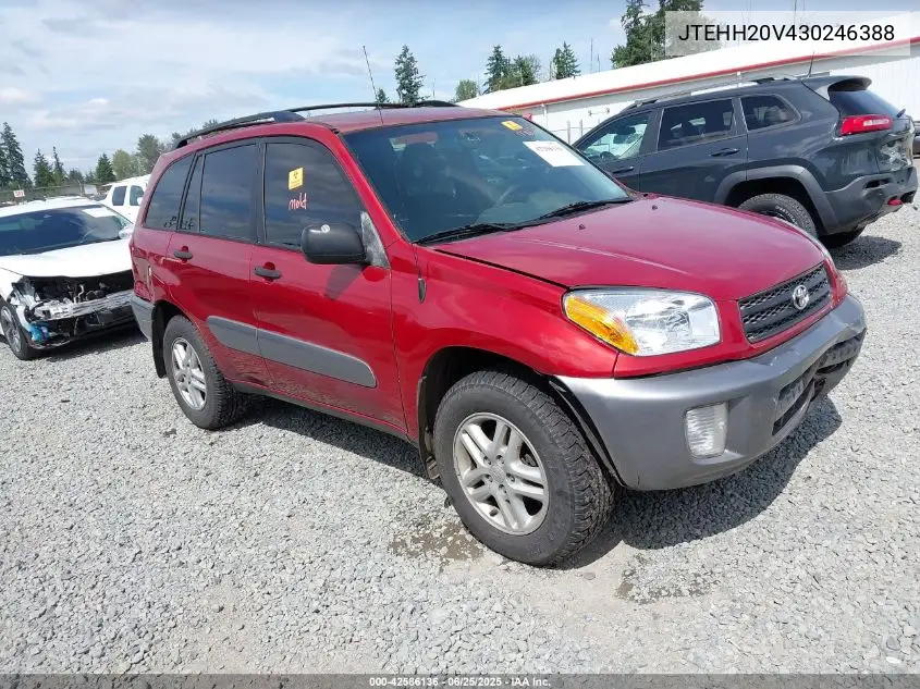 2003 Toyota Rav4 VIN: JTEHH20V430246388 Lot: 42586136