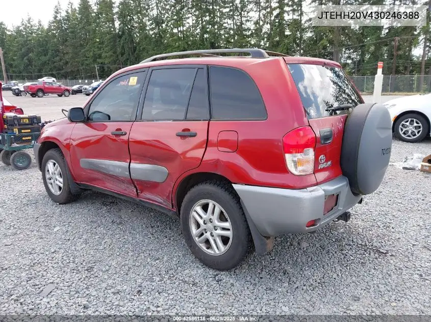 2003 Toyota Rav4 VIN: JTEHH20V430246388 Lot: 42586136