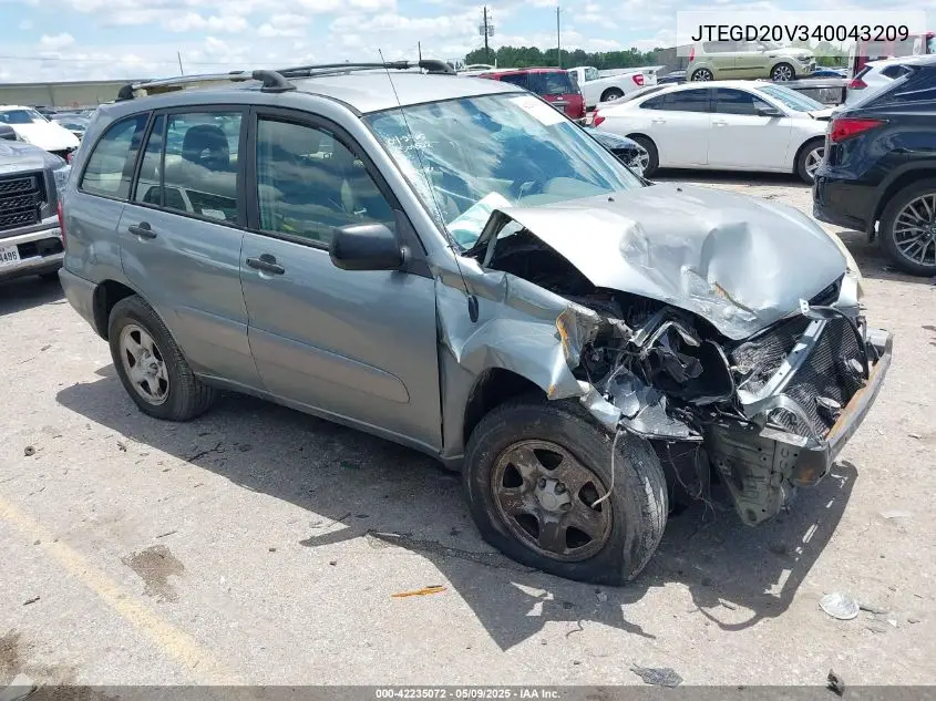2004 Toyota Rav4 VIN: JTEGD20V340043209 Lot: 42235072