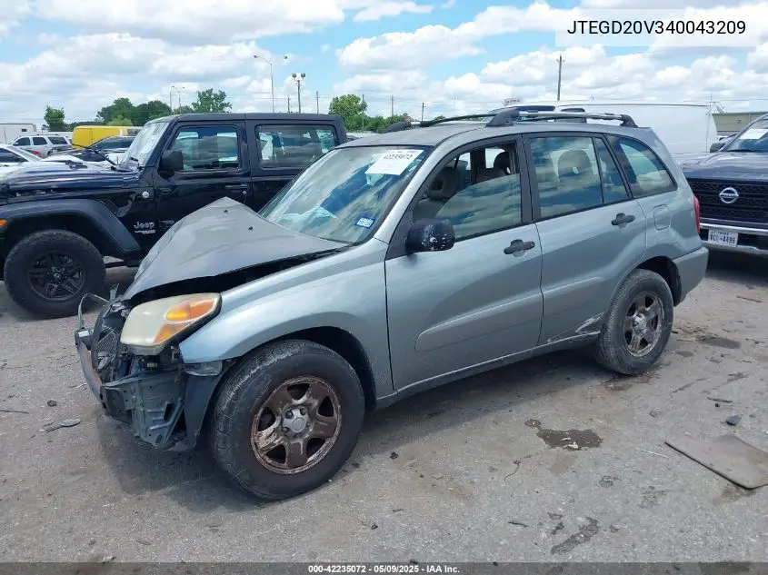 2004 Toyota Rav4 VIN: JTEGD20V340043209 Lot: 42235072