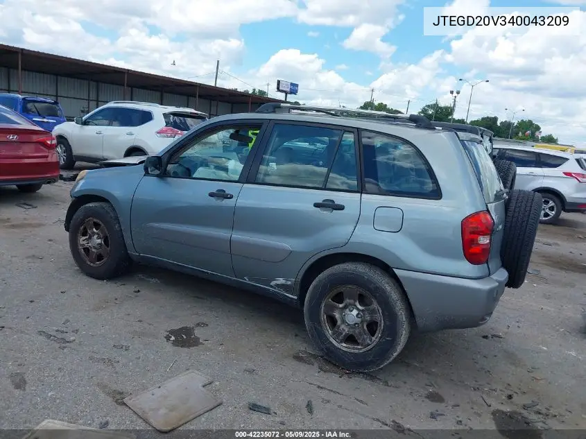 2004 Toyota Rav4 VIN: JTEGD20V340043209 Lot: 42235072