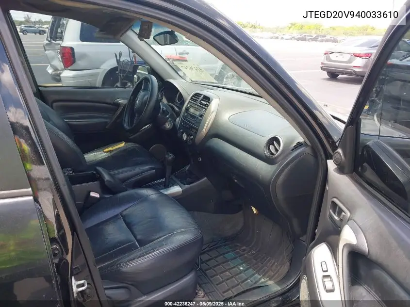 2004 Toyota Rav4 VIN: JTEGD20V940033610 Lot: 42236247
