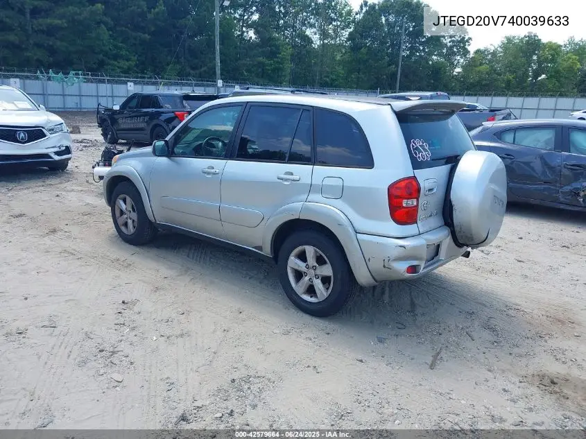 2004 Toyota Rav4 VIN: JTEGD20V740039633 Lot: 42579664