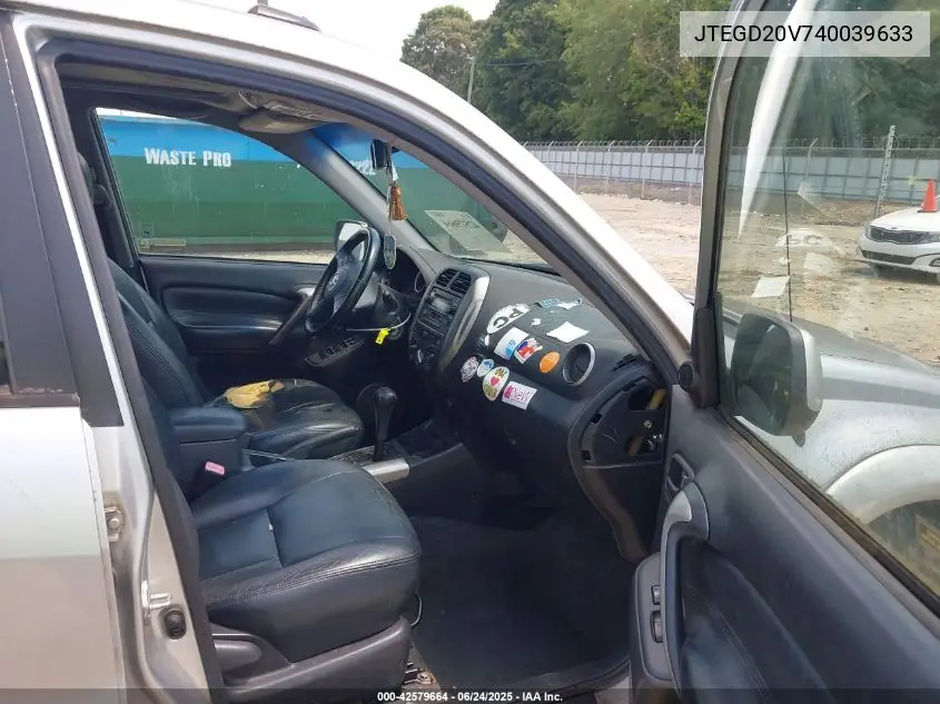 2004 Toyota Rav4 VIN: JTEGD20V740039633 Lot: 42579664