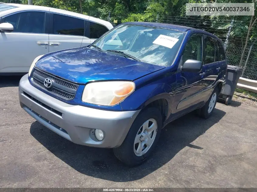2004 Toyota Rav4 VIN: JTEGD20V540037346 Lot: 42579984