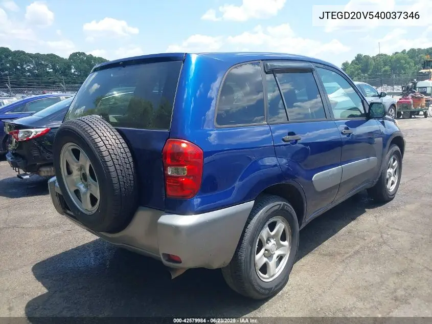 2004 Toyota Rav4 VIN: JTEGD20V540037346 Lot: 42579984