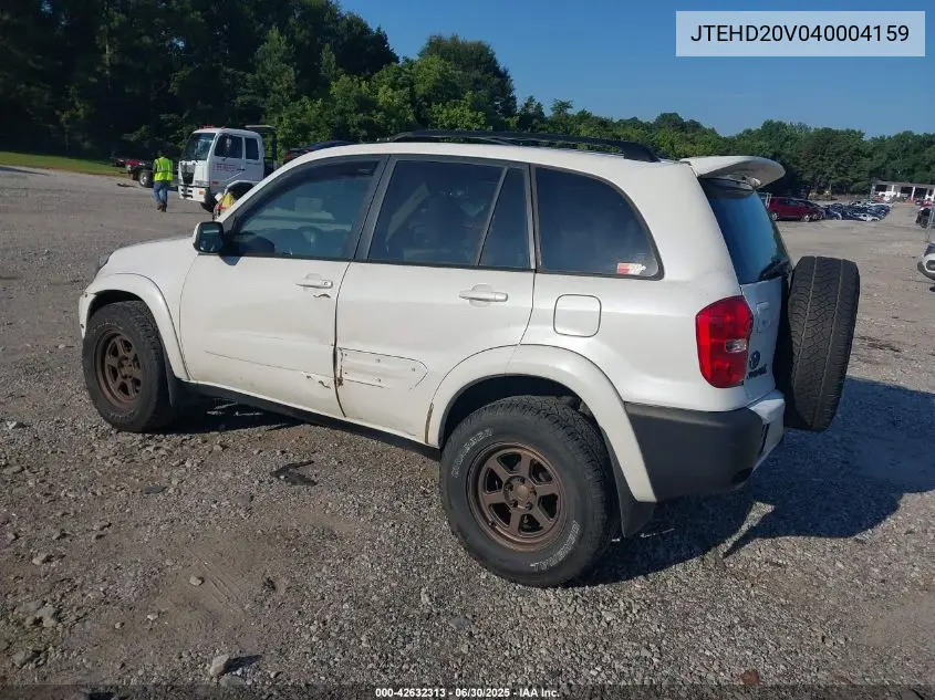 2004 Toyota Rav4 VIN: JTEHD20V040004159 Lot: 42632313