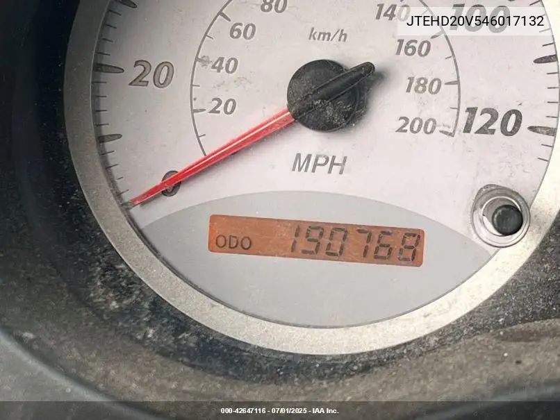 2004 Toyota Rav4 VIN: JTEHD20V546017132 Lot: 42647116
