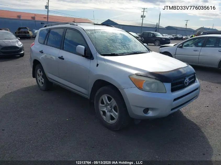 2007 Toyota Rav4 VIN: JTMBD33V776035616 Lot: 12313764X