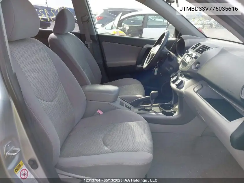 2007 Toyota Rav4 VIN: JTMBD33V776035616 Lot: 12313764X