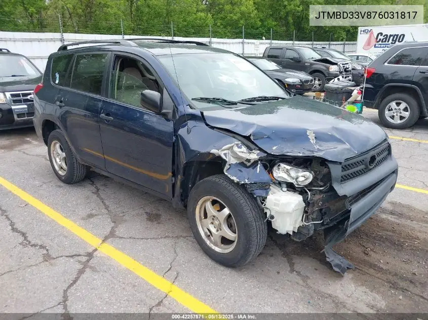 2007 Toyota Rav4 VIN: JTMBD33V876031817 Lot: 42257571