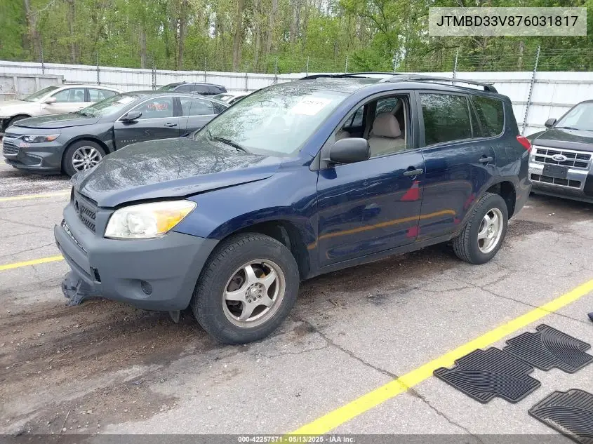 2007 Toyota Rav4 VIN: JTMBD33V876031817 Lot: 42257571