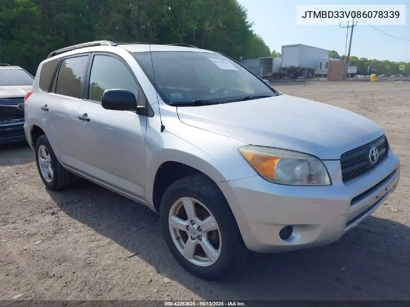 2008 Toyota Rav4 VIN: JTMBD33V086078339 Lot: 42263025