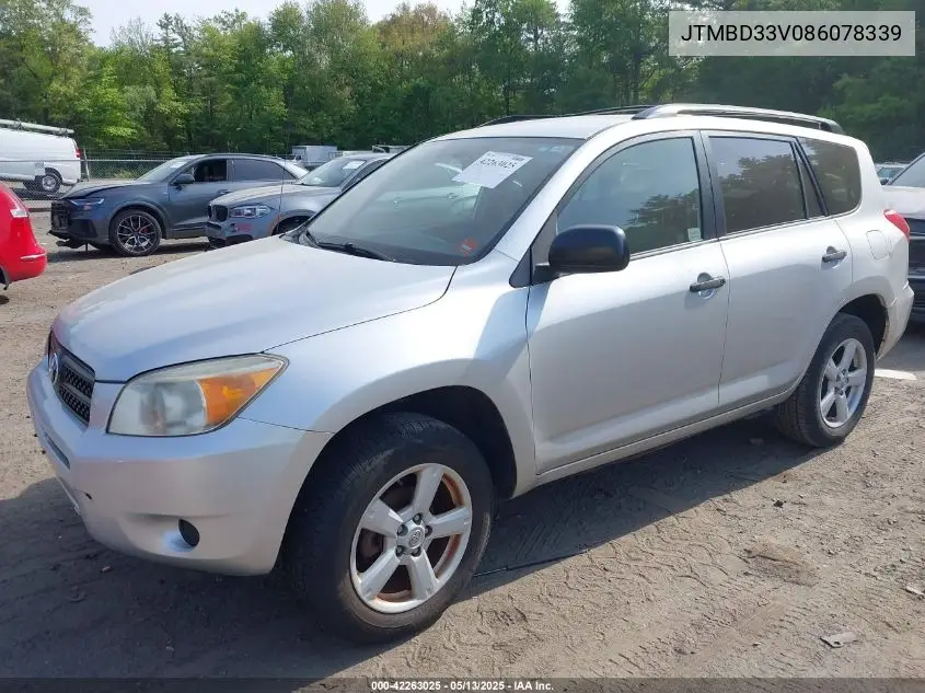 2008 Toyota Rav4 VIN: JTMBD33V086078339 Lot: 42263025