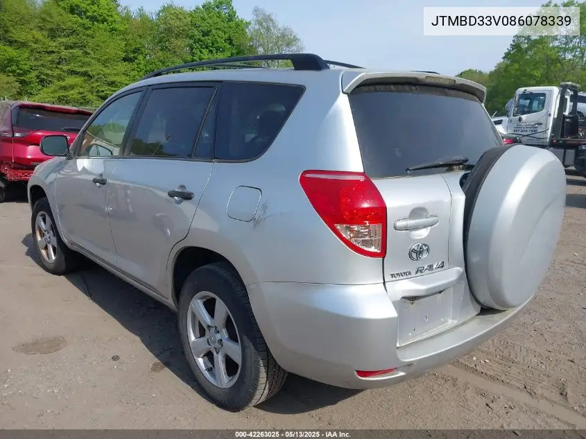 2008 Toyota Rav4 VIN: JTMBD33V086078339 Lot: 42263025