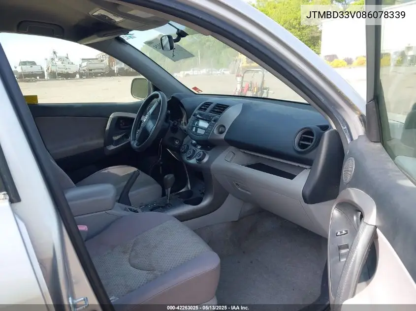 2008 Toyota Rav4 VIN: JTMBD33V086078339 Lot: 42263025