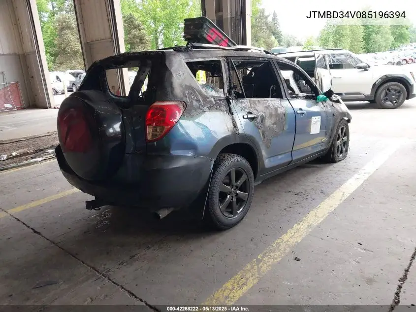 2008 Toyota Rav4 Limited VIN: JTMBD34V085196394 Lot: 42268222