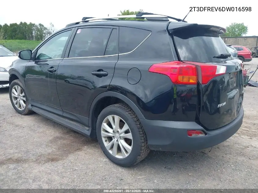 2013 Toyota Rav4 Limited VIN: 2T3DFREV6DW016598 Lot: 42258281