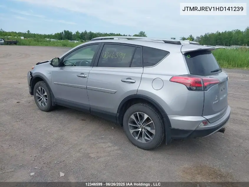 2017 Toyota Rav4 Hybrid Le+ VIN: JTMRJREV1HD141239 Lot: 12346599