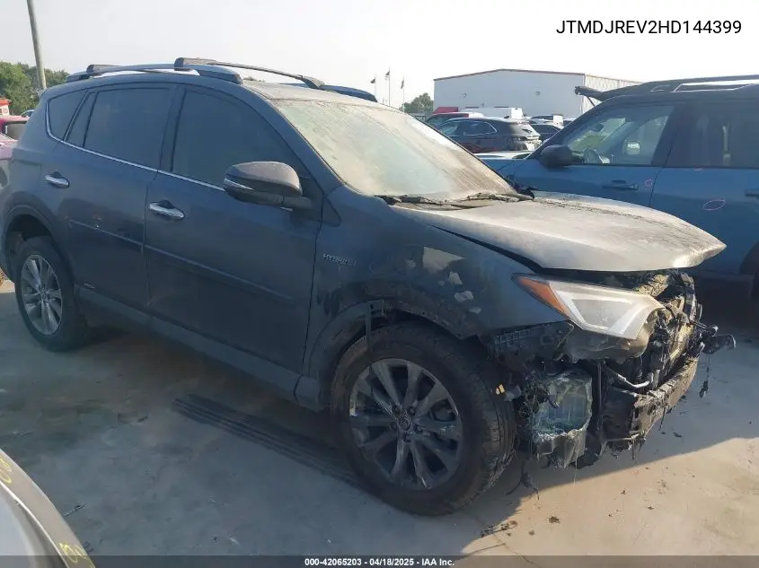 2017 Toyota Rav4 Hybrid Limited VIN: JTMDJREV2HD144399 Lot: 42065203