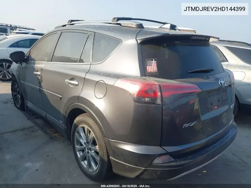 2017 Toyota Rav4 Hybrid Limited VIN: JTMDJREV2HD144399 Lot: 42065203