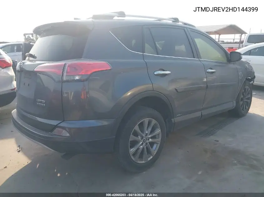 2017 Toyota Rav4 Hybrid Limited VIN: JTMDJREV2HD144399 Lot: 42065203