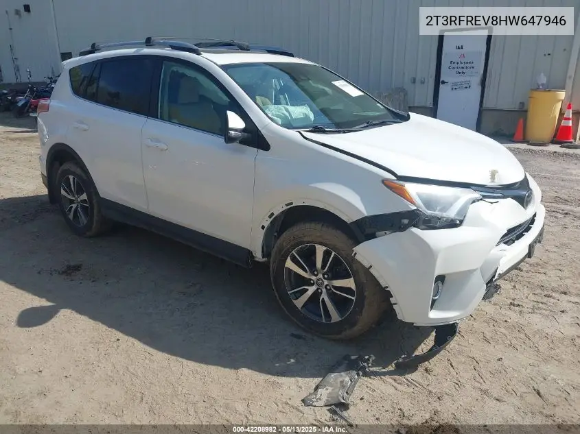 2017 Toyota Rav4 Xle VIN: 2T3RFREV8HW647946 Lot: 42208982