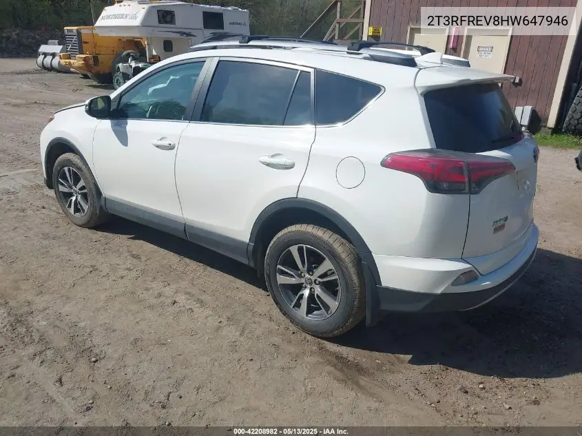2017 Toyota Rav4 Xle VIN: 2T3RFREV8HW647946 Lot: 42208982