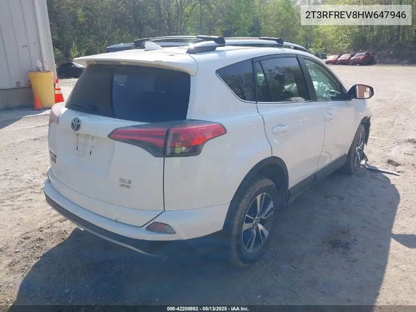 2017 Toyota Rav4 Xle VIN: 2T3RFREV8HW647946 Lot: 42208982