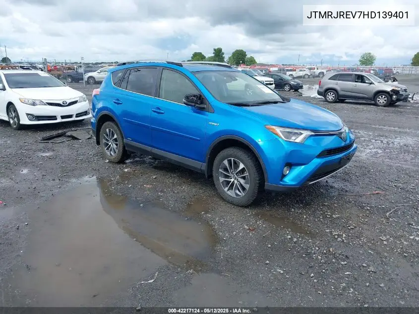 2017 Toyota Rav4 Hybrid Xle VIN: JTMRJREV7HD139401 Lot: 42217124