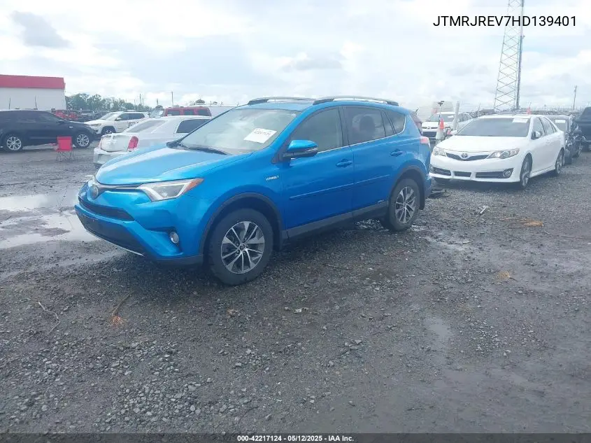 2017 Toyota Rav4 Hybrid Xle VIN: JTMRJREV7HD139401 Lot: 42217124