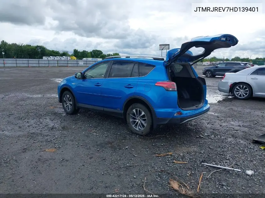 2017 Toyota Rav4 Hybrid Xle VIN: JTMRJREV7HD139401 Lot: 42217124