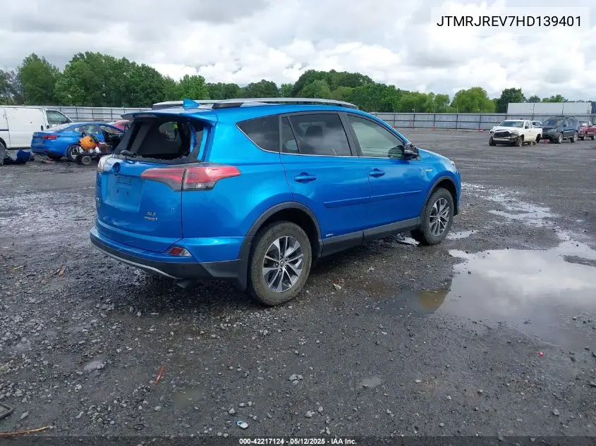 2017 Toyota Rav4 Hybrid Xle VIN: JTMRJREV7HD139401 Lot: 42217124