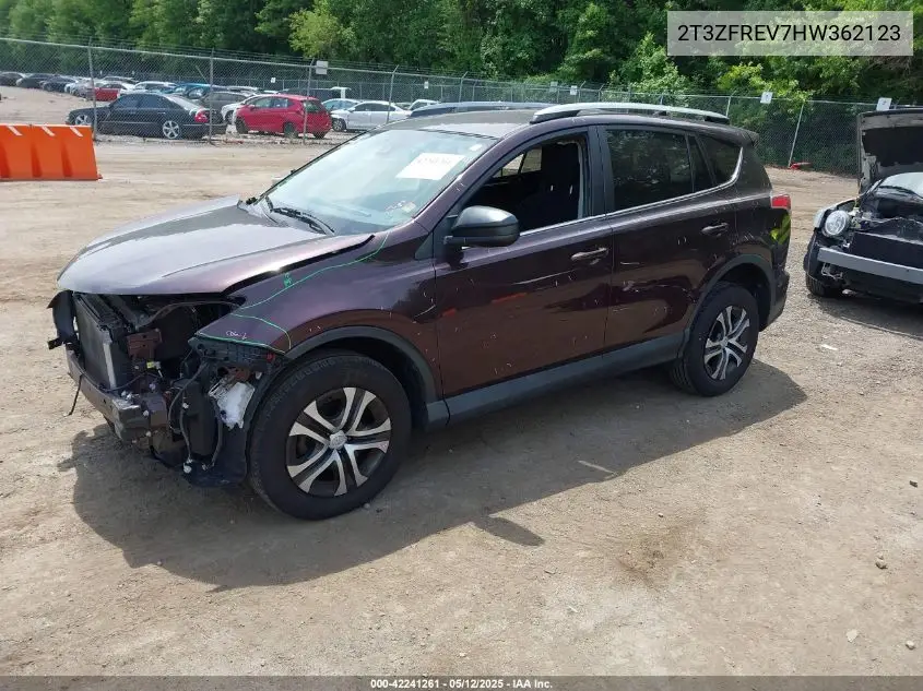 2017 Toyota Rav4 Le VIN: 2T3ZFREV7HW362123 Lot: 42241261