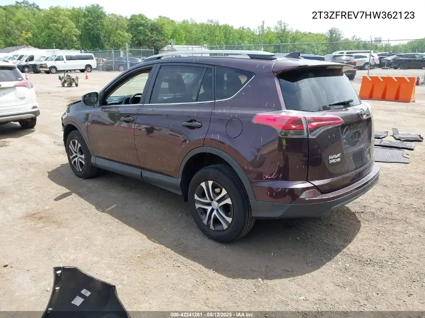 2017 Toyota Rav4 Le VIN: 2T3ZFREV7HW362123 Lot: 42241261