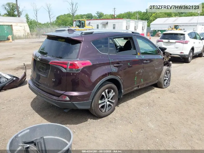 2017 Toyota Rav4 Le VIN: 2T3ZFREV7HW362123 Lot: 42241261