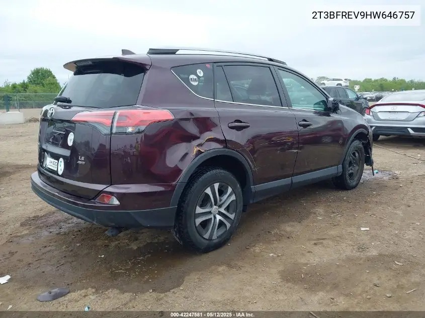 2017 Toyota Rav4 Le VIN: 2T3BFREV9HW646757 Lot: 42247581