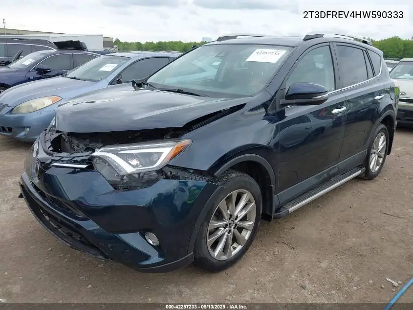 2017 Toyota Rav4 Limited VIN: 2T3DFREV4HW590333 Lot: 42257233