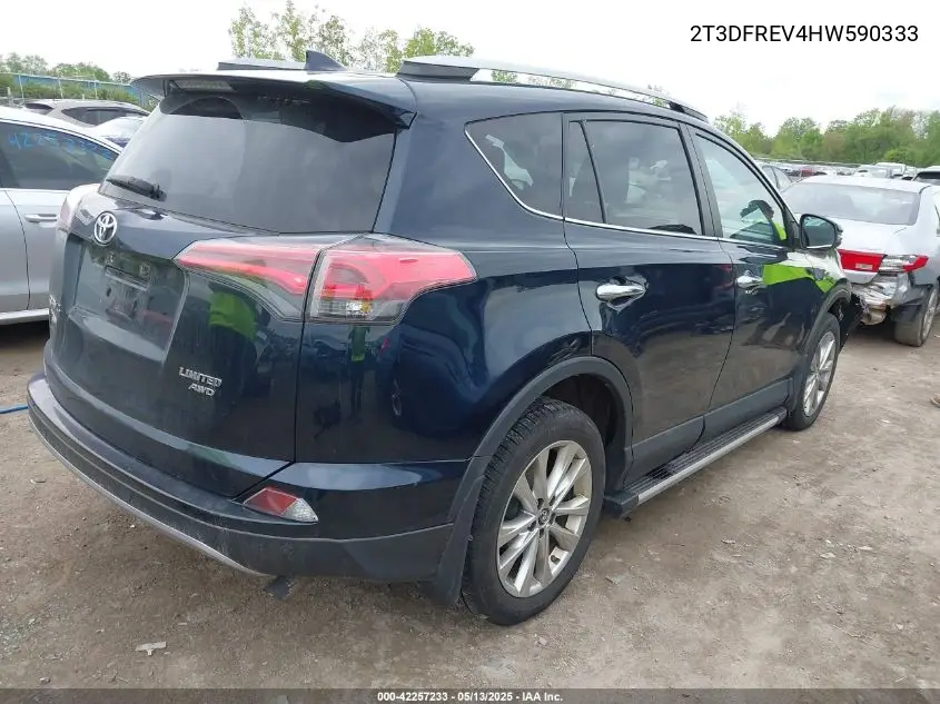 2017 Toyota Rav4 Limited VIN: 2T3DFREV4HW590333 Lot: 42257233